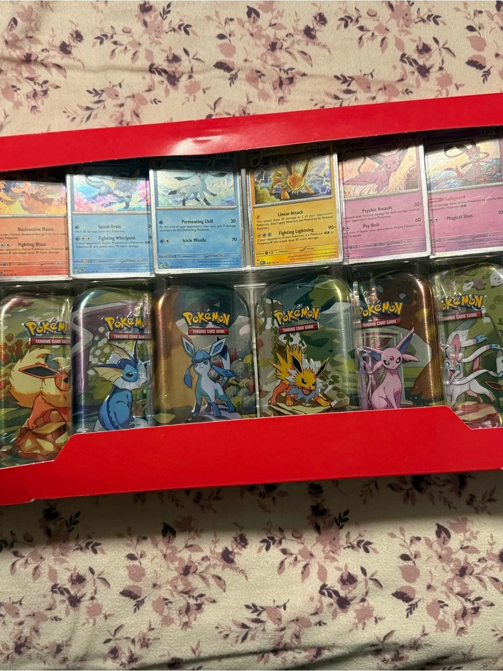 Pokemon Eeveelutions Tin Set - Blue, Yellow, Pink, Purple, Green, Orange